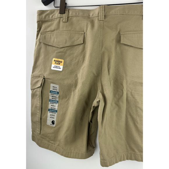 NWT Carhartt Rugged Flex Relaxed Canvas Cargo Work Short Khaki 103542-253 42 - Picture 11 of 13